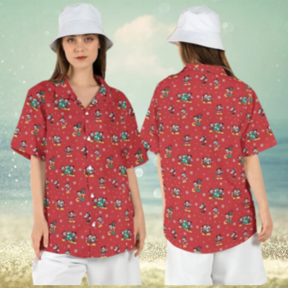 Mickey Minnie Reindeer Light Disney Hawaiian Shirts Christmas Holiday Aloha Gift - Limotees