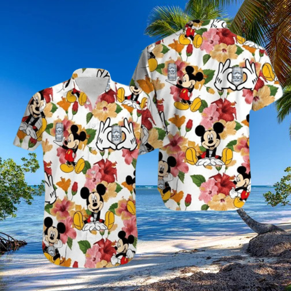 Mickey Mouse And Busch Light Beer Hawaiian Shirt - Limotees