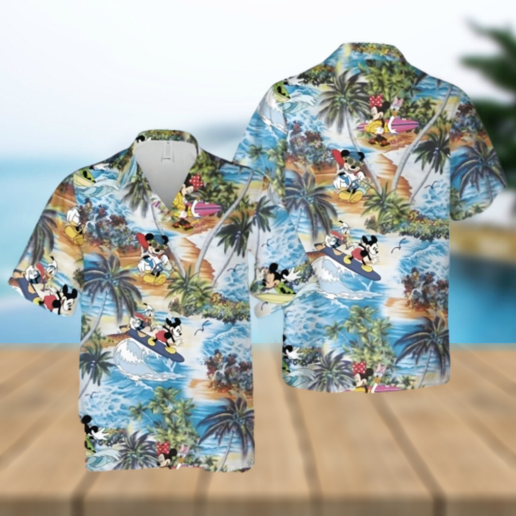 Mickey Mouse And Friends On Summer Beach Trip Full Printing Hawaiian Shirt - Limotees