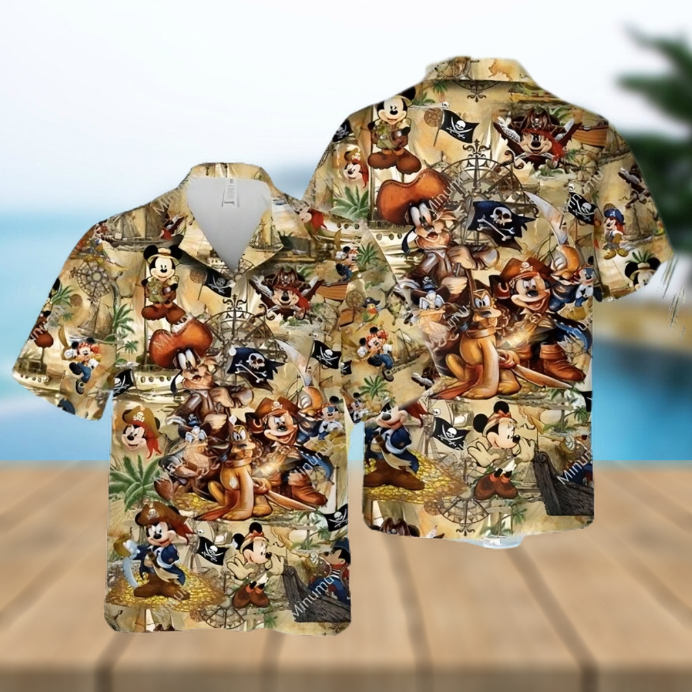 Mickey Mouse And Friends Pirates Of The Caribbean Full Printing Hawaiian Shirt - Limotees