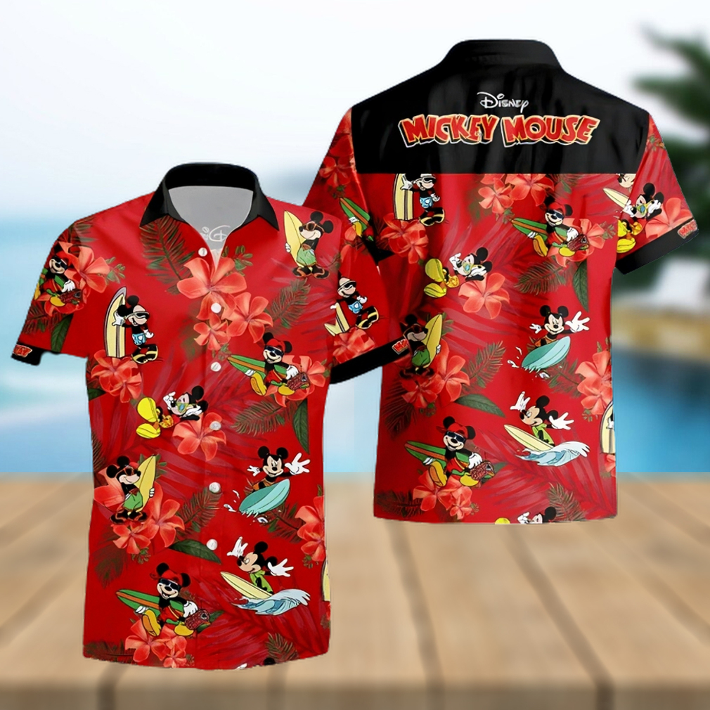 Mickey Mouse Costume Disney Full Printing Hawaiian Shirt – Red - Limotees