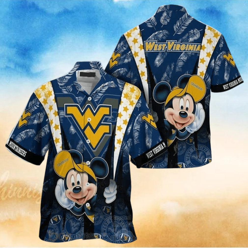 Mickey Mouse Disney NCAA West Virginia Mountaineers WVU Hawaiian Shirt Best Beach Gift - Limotees