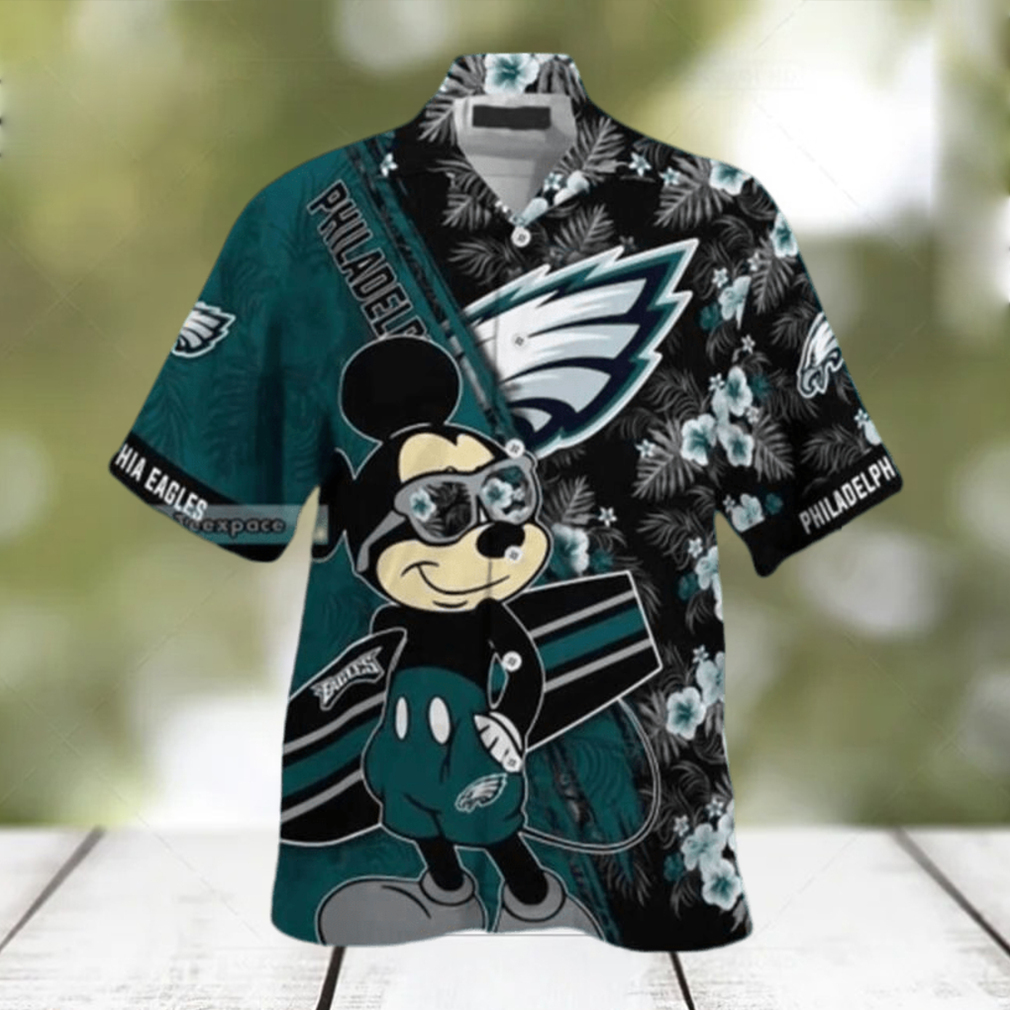 Mickey Mouse Disney NFL Philadelphia Eagles Hawaiian Shirt Summer Beach Gift - Limotees