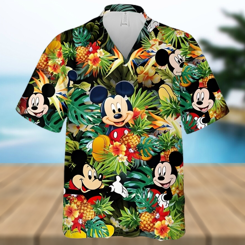 Mickey Mouse Disney Pineapple Hibiscus Full Printing Hawaiian Shirt - Limotees