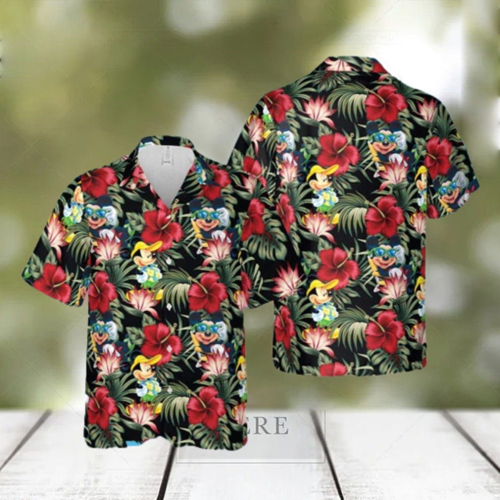 Mickey Mouse Hawaiian Shirt Hibiscus Flowers Pattern Gift For Disney Lovers - Limotees