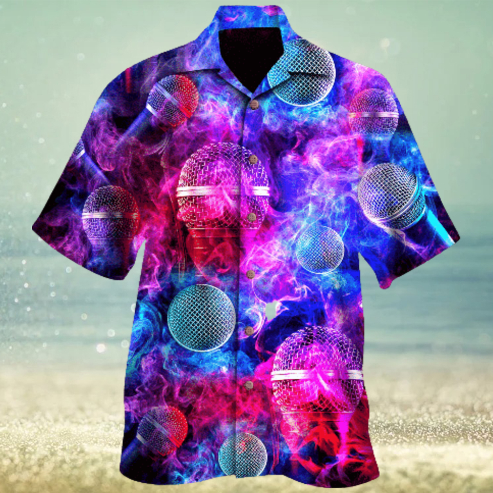 Microphone Enveloped In A Colored Purple Unique Design Unisex Hawaiian Shirt For Men And Women Dhc17062424 - Limotees