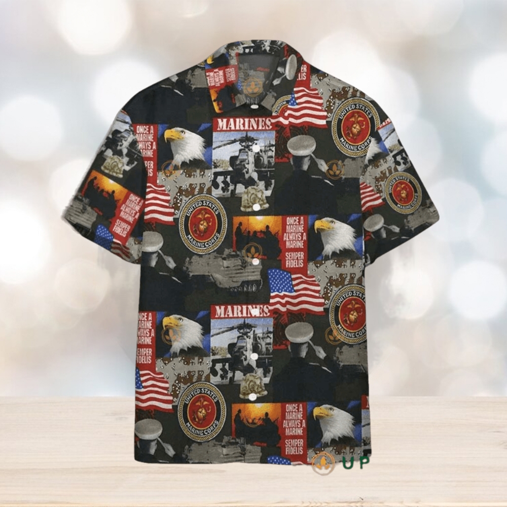 Military Hawaiian Shirt United States Of America Marines Military Cool Hawaiian Shirts - Limotees