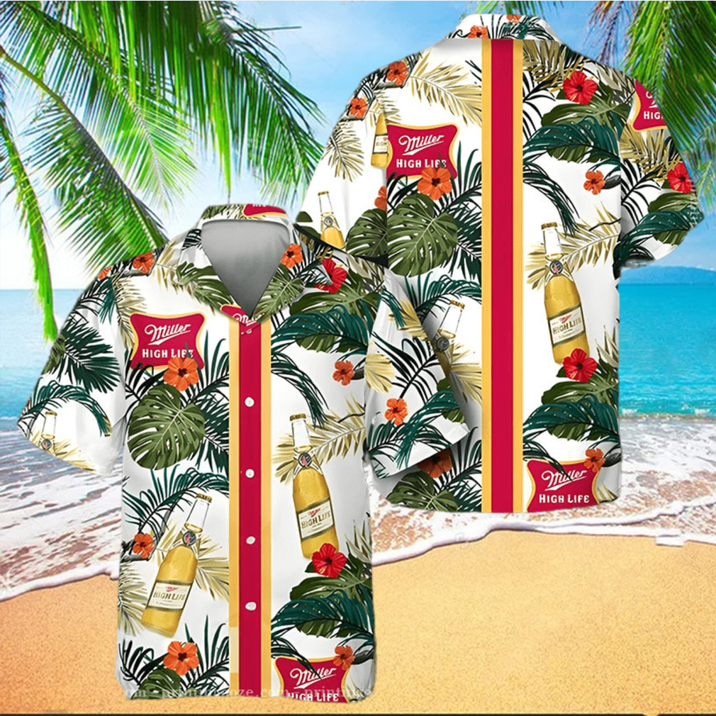 Miller High Life Beer Summer Plants Hawaiian Shirt - Limotees