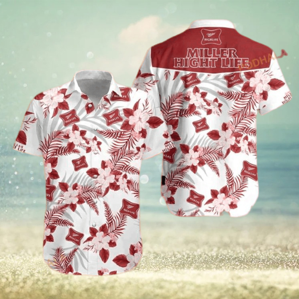 Miller High Life Funny Hawaiian Shirt Tropical Flower Gift For Beach Trip - Limotees