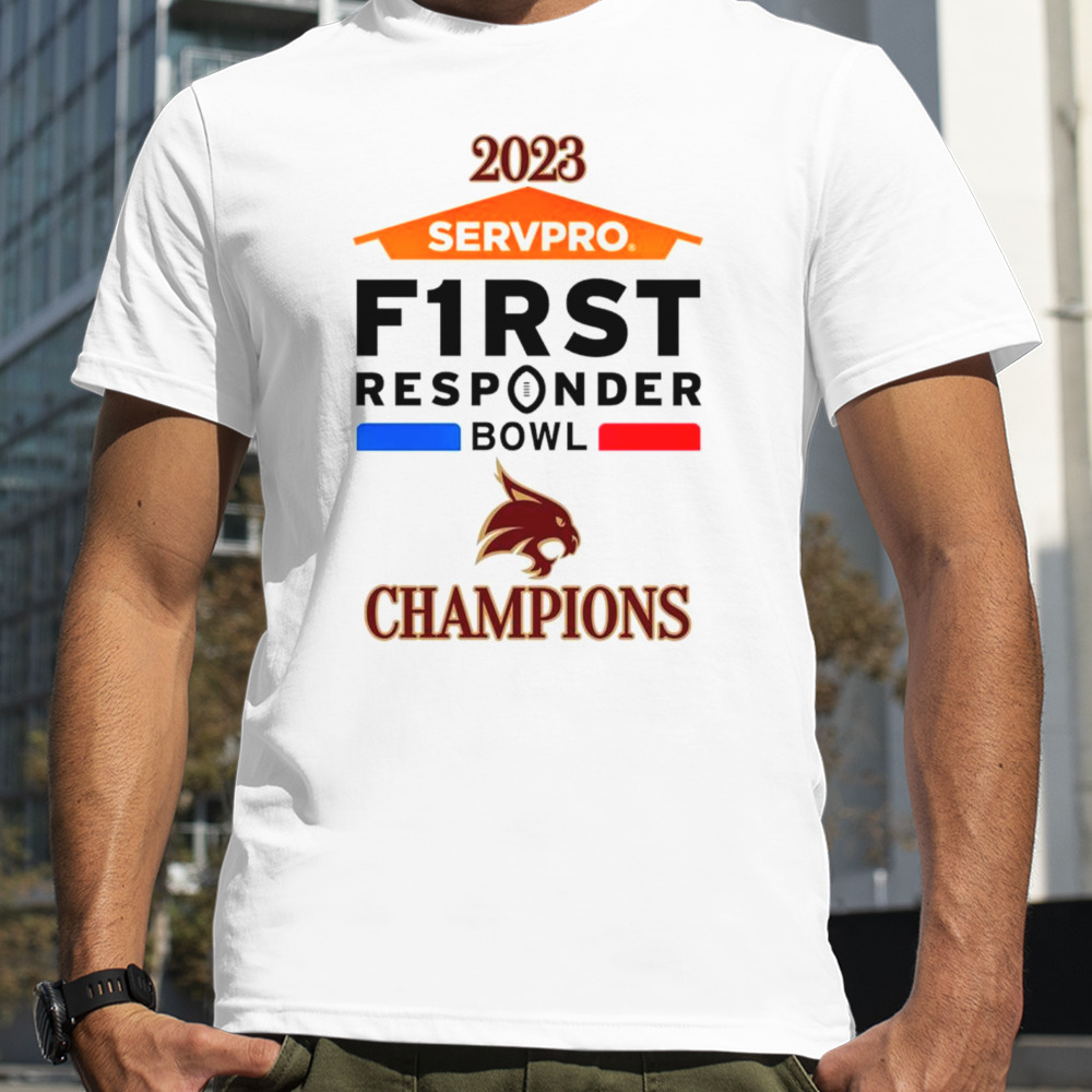 Texas State Bobcats football 2023 SERVPRO First Responder Bowl Champions shirt