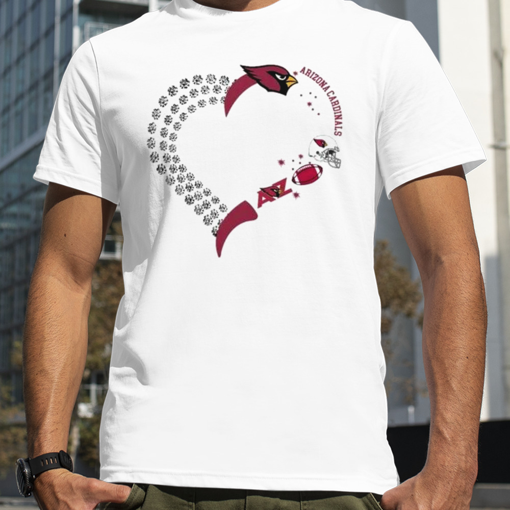 Arizona Cardinals Football Heart Helmet Logo Gift T-Shirt