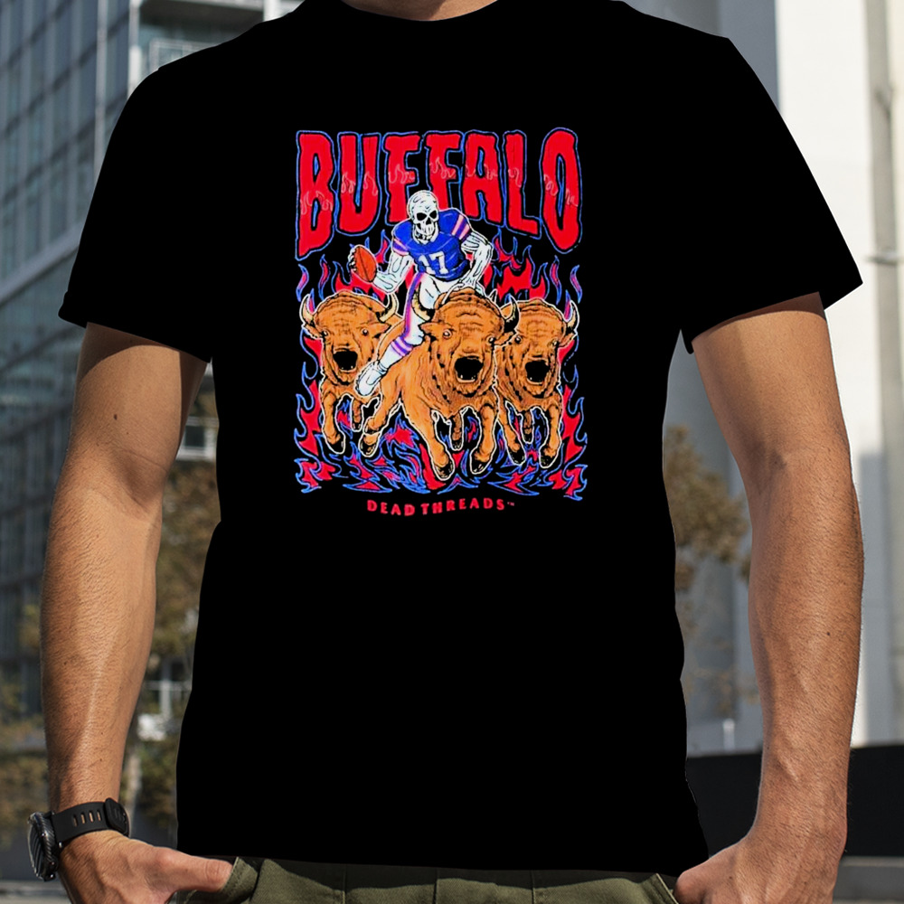 Buffalo Bills Football Skeleton Dead Threads T-Shirt