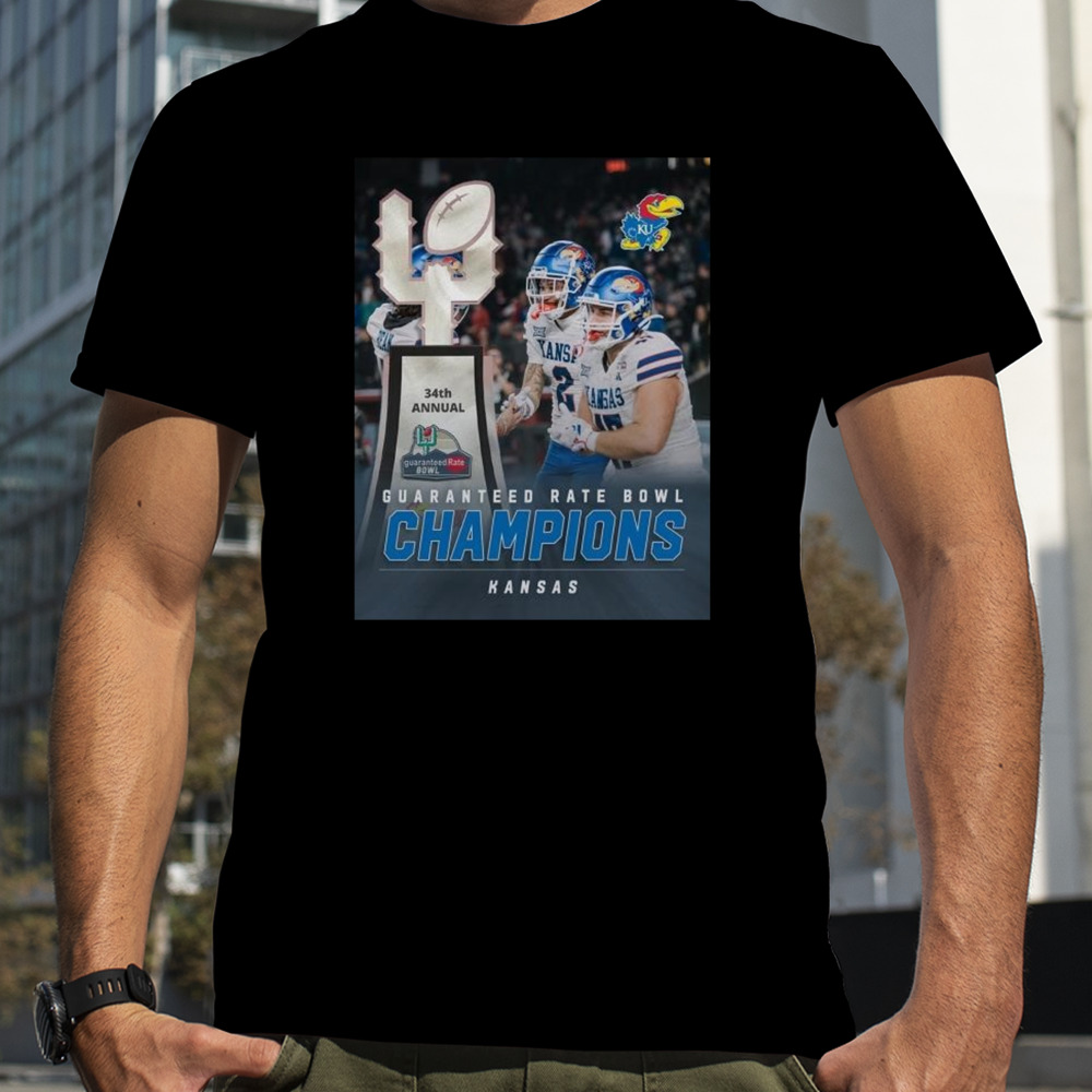 Celebrate Kansas Jayhawks Are Guaranteed Rate Bowl Champions 2023 T-Shirt