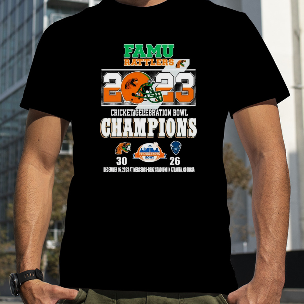 FAMU Rattlers 2023 Cricket Celebration Bowl Champions Finals Score shirt