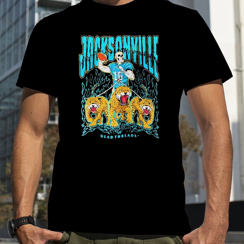 Jacksonville Jaguars Football Skeleton Dead Threads T-Shirt