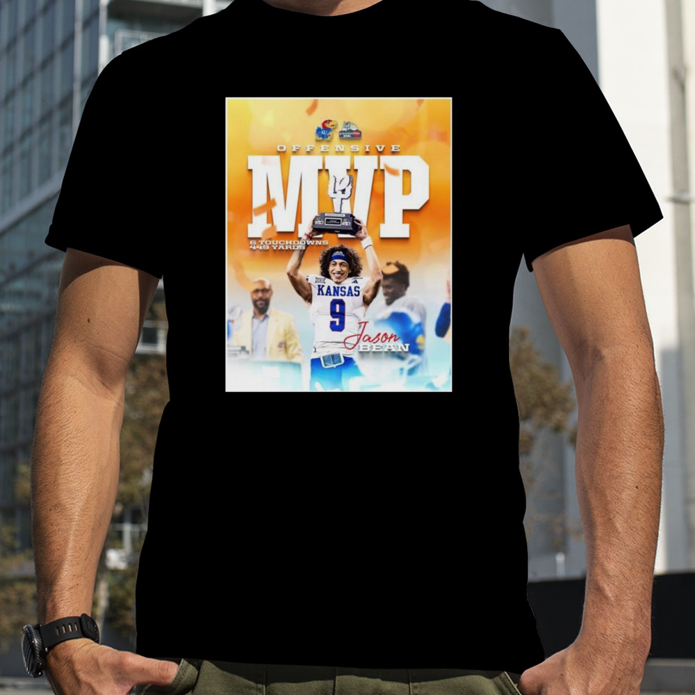 Jason Bean 23 Kansas Jayhawks Is The Offensive Mvp Of The 2023 Guaranteed Rate Bowl Ncaa Fooball T-shirt