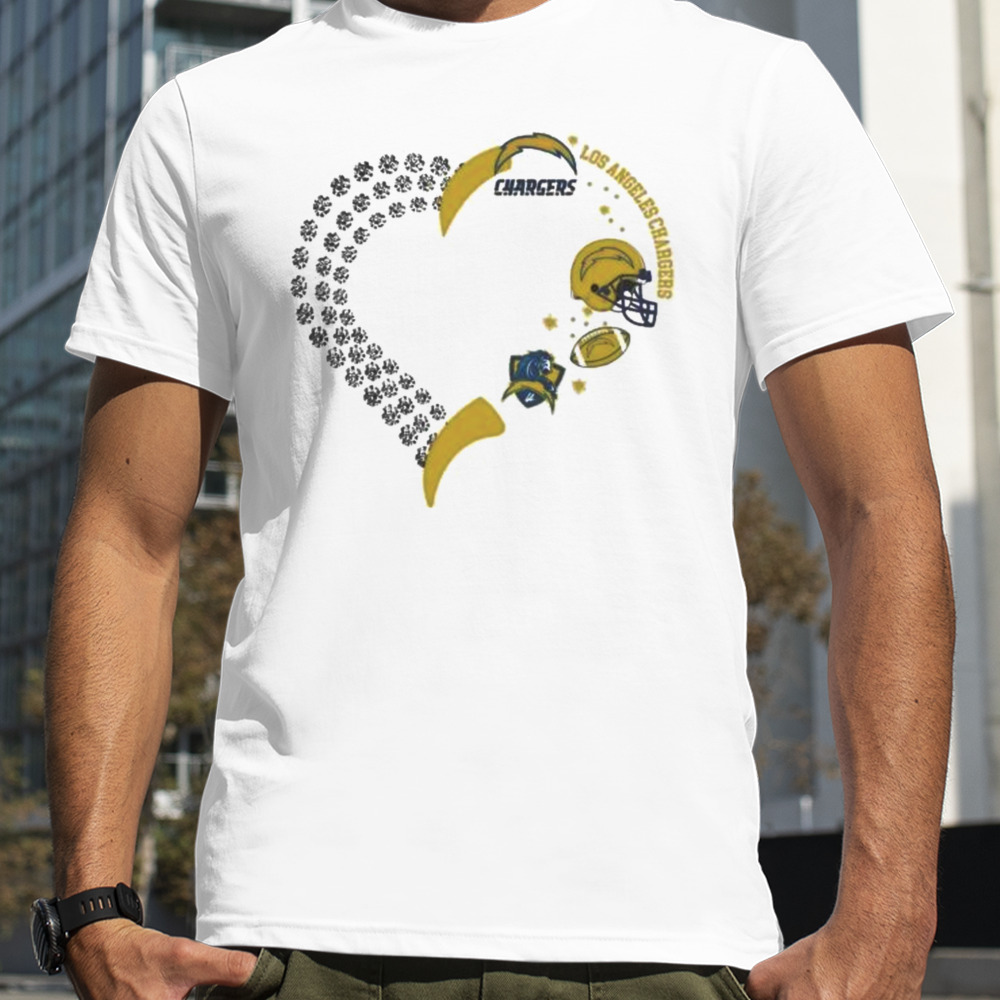 Los Angeles Chargers Football Heart Helmet Logo Gift T-Shirt