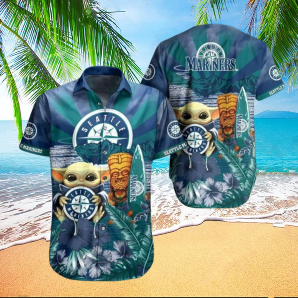 MLB Baby Yoda Seattle Mariners Hawaiian Shirt Beach Gift For Friend HawaiianShirts - Limotees