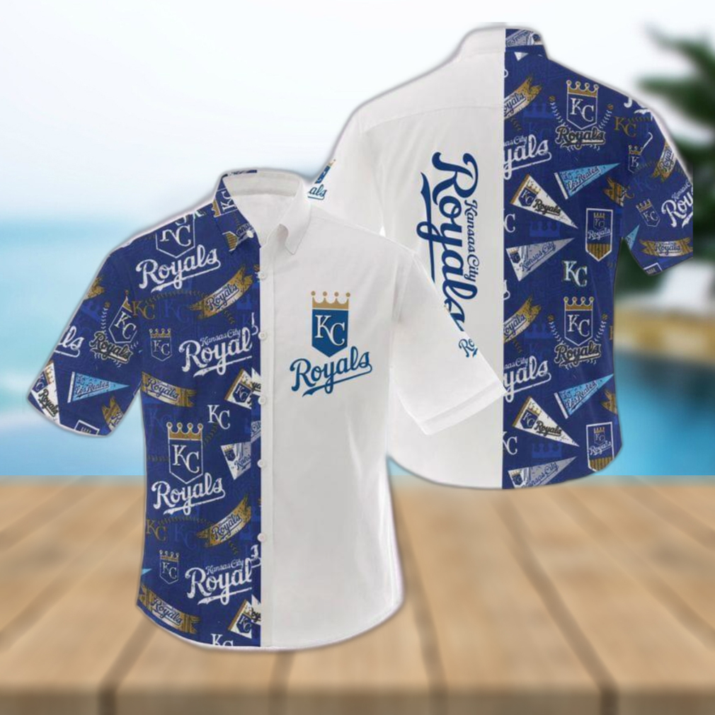 MLB Kansas City Royals Logo Hot Hawaiian Shirt Gift For Men And Women Color White - Limotees