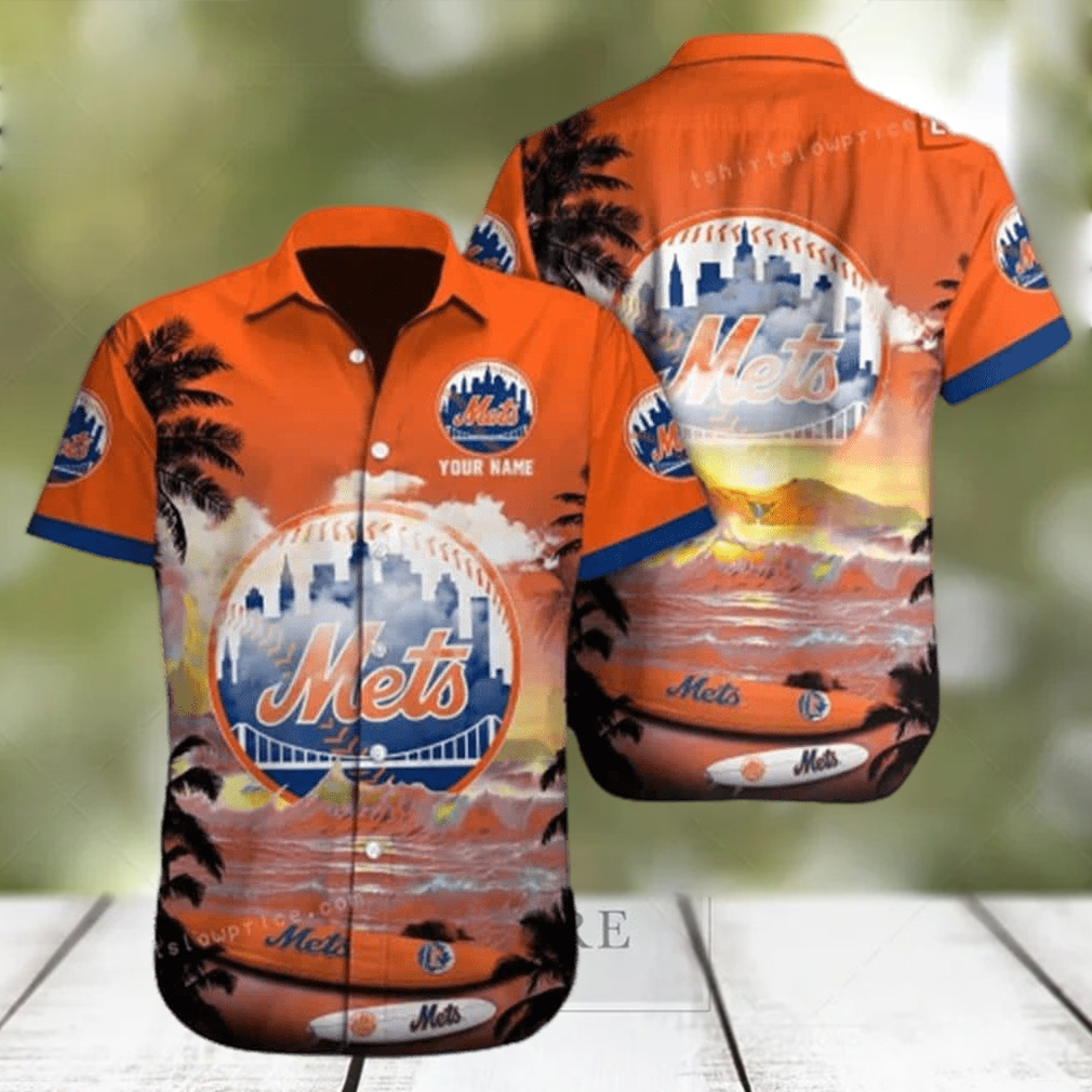 MLB New York Mets Hawaiian Shirt Custom Name Beach Gift For Dad - Limotees