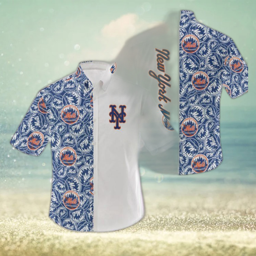 MLB New York Mets Logo Hot Hawaiian Shirt Gift For Men And Women Color White - Limotees