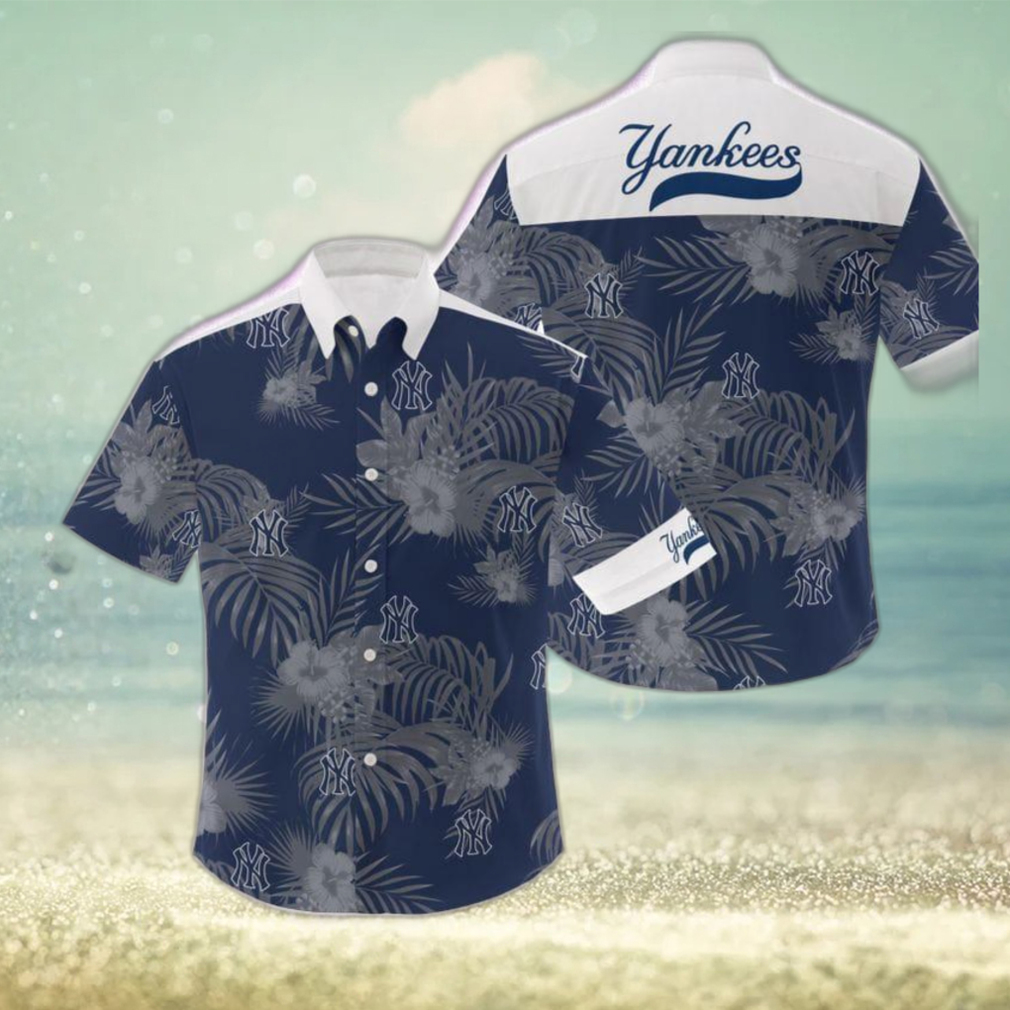 MLB New York Yankees 3D Flowers Leaf Hawaiian Shirt Summer Hot Gift For Fans - Limotees