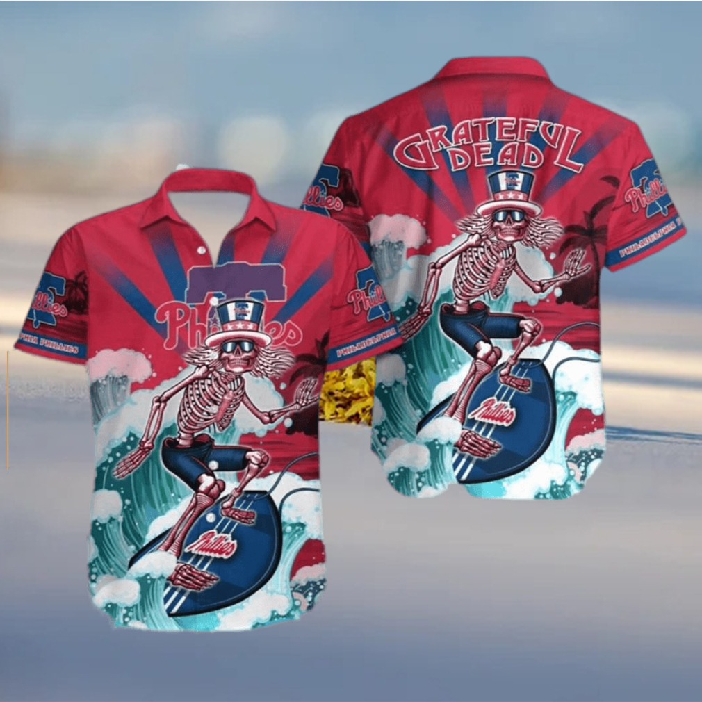 MLB Philadelphia Phillies Grateful Dead Phillies Hawaiian Shirt - Limotees