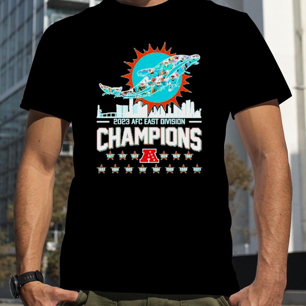 Miami Dolphins 2023 AFC East Division Champions Player Logo Shirt