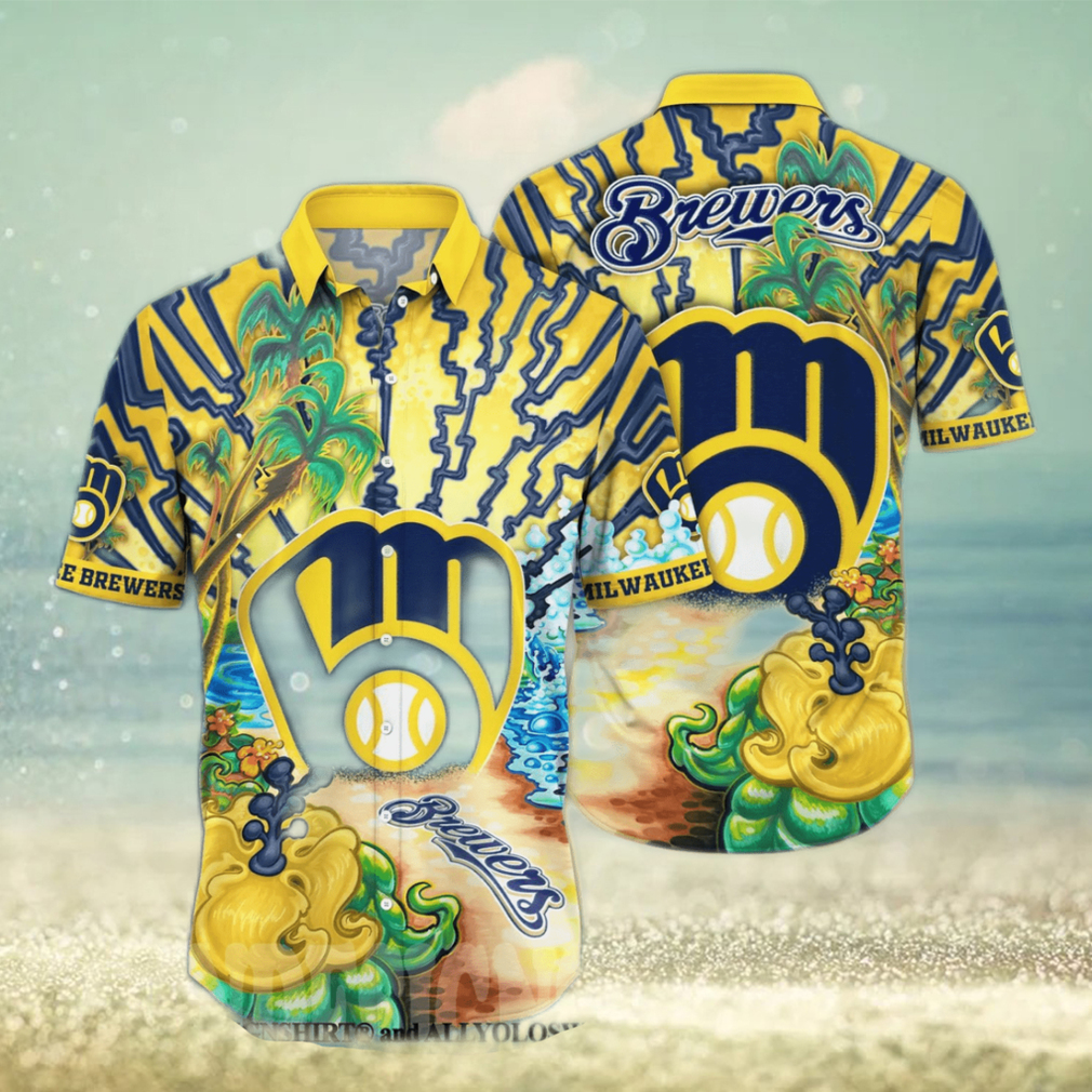 Milwaukee Brewers MLB Floral Unisex Hawaiian Shirt - Limotees