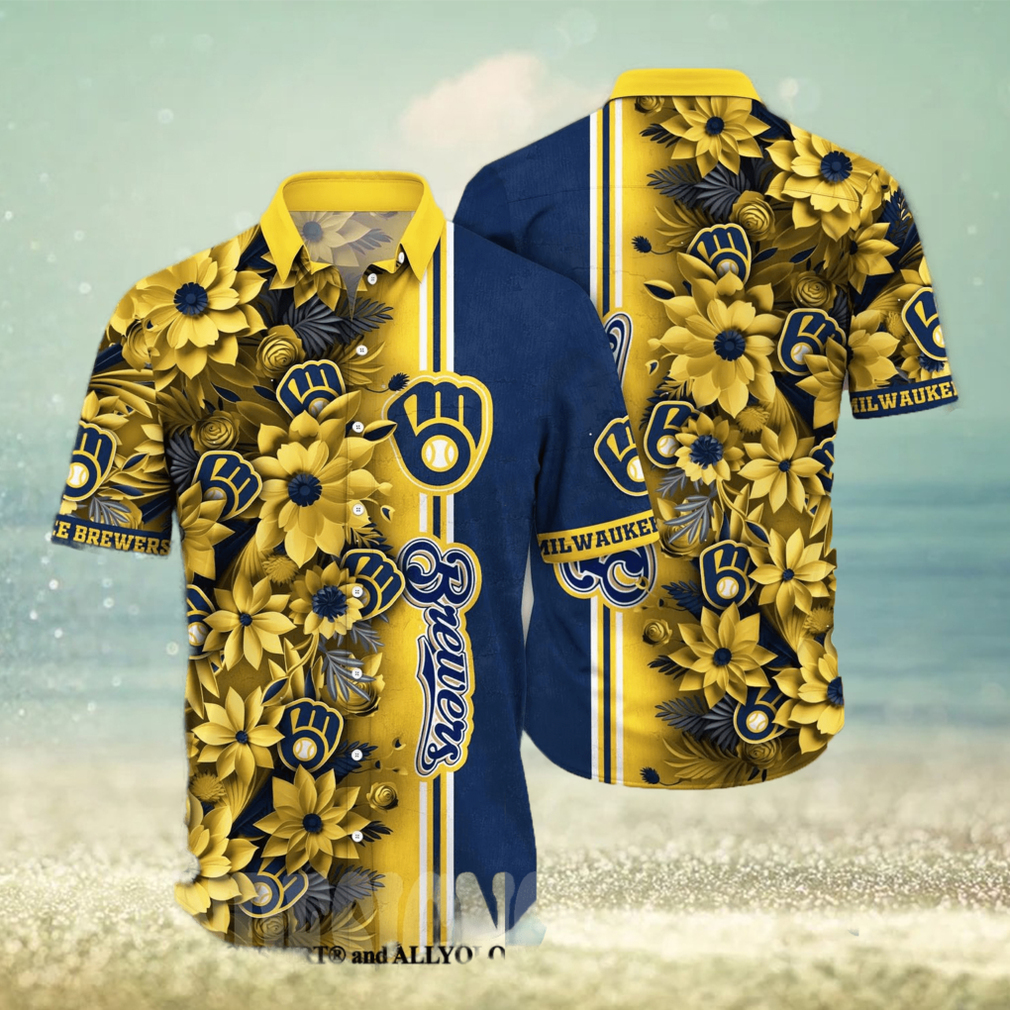 Milwaukee Brewers MLB Flower Classic Full Printing Hawaiian Shirt - Limotees