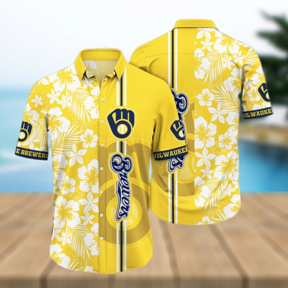 Milwaukee Brewers MLB Flower Hawaiian Shirt - Limotees