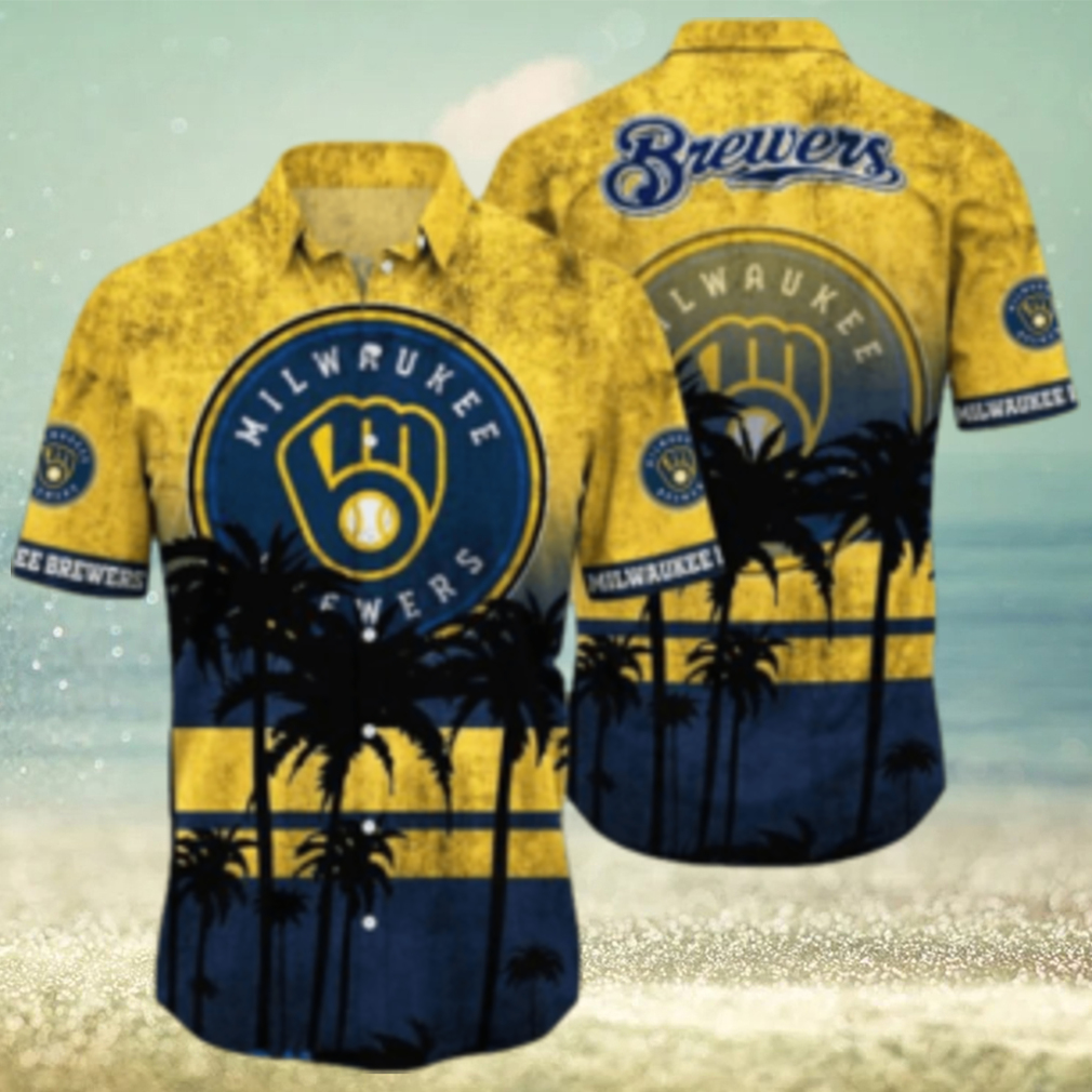 Milwaukee Brewers MLB Logo Coconut Tropical Hawaiian Shirt Beach Gift For Fans - Limotees