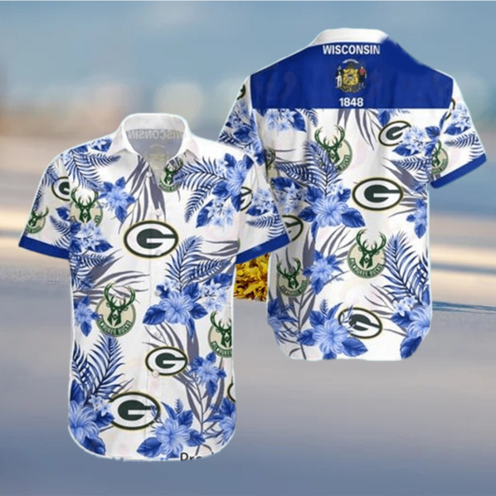 Milwaukee Bucks Green Bay Packers Hawaiian Shirt - Limotees