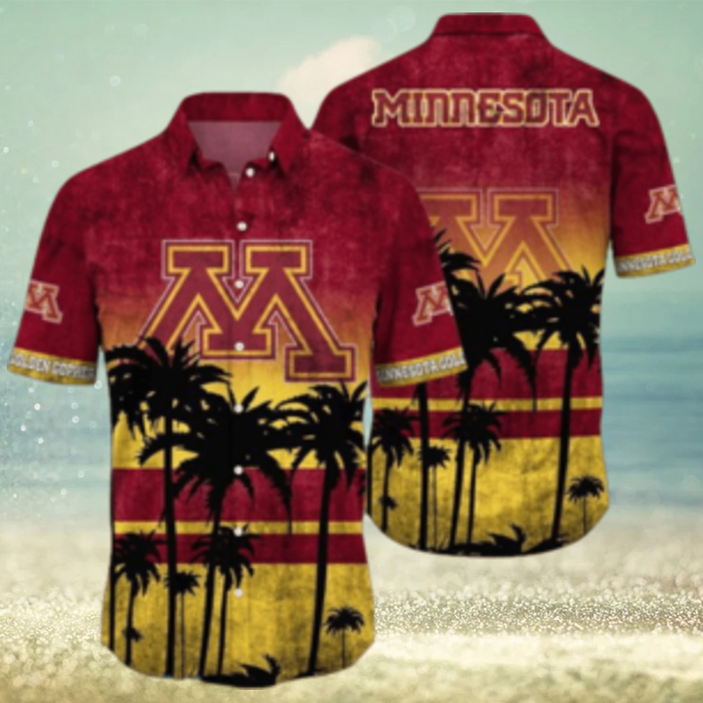 Minnesota Golden Gophers Logo Coconut Tropical Hawaiian Shirt Beach Gift For Fans - Limotees