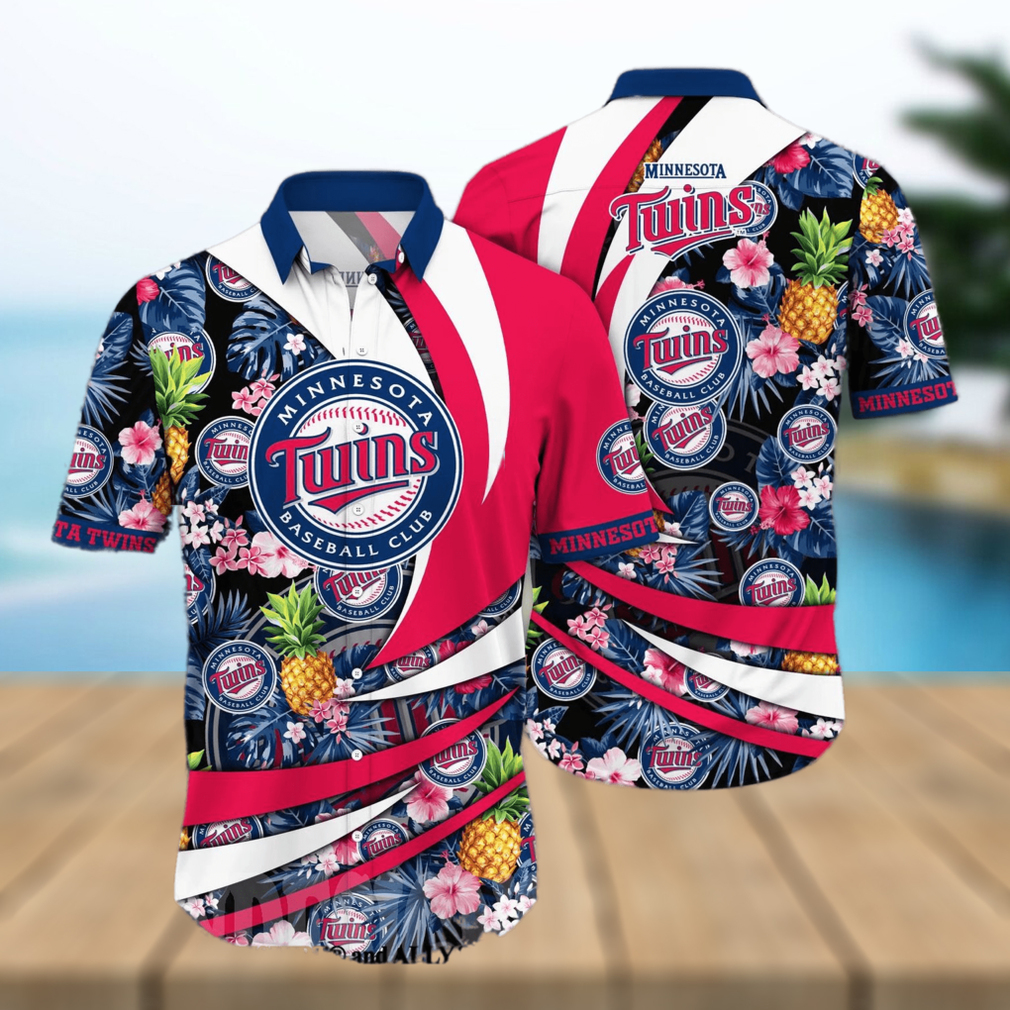 Minnesota Twins MLB Flower 3D Full Print Hawaiian Shirt - Limotees