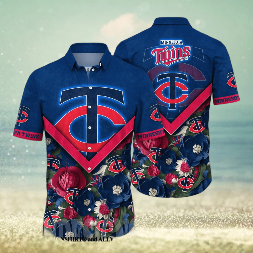 Minnesota Twins MLB Flower All Over Print Classic Hawaiian Shirt - Limotees