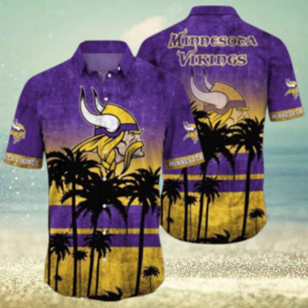 Minnesota Vikings Logo Coconut Tropical Hawaiian Shirt Beach Gift For Fans - Limotees