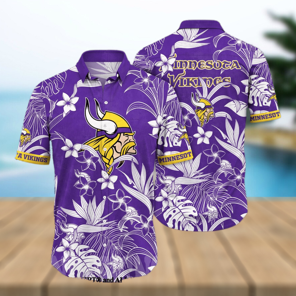 Minnesota Vikings NFL Floral Full Print Unisex Hawaiian Shirt - Limotees