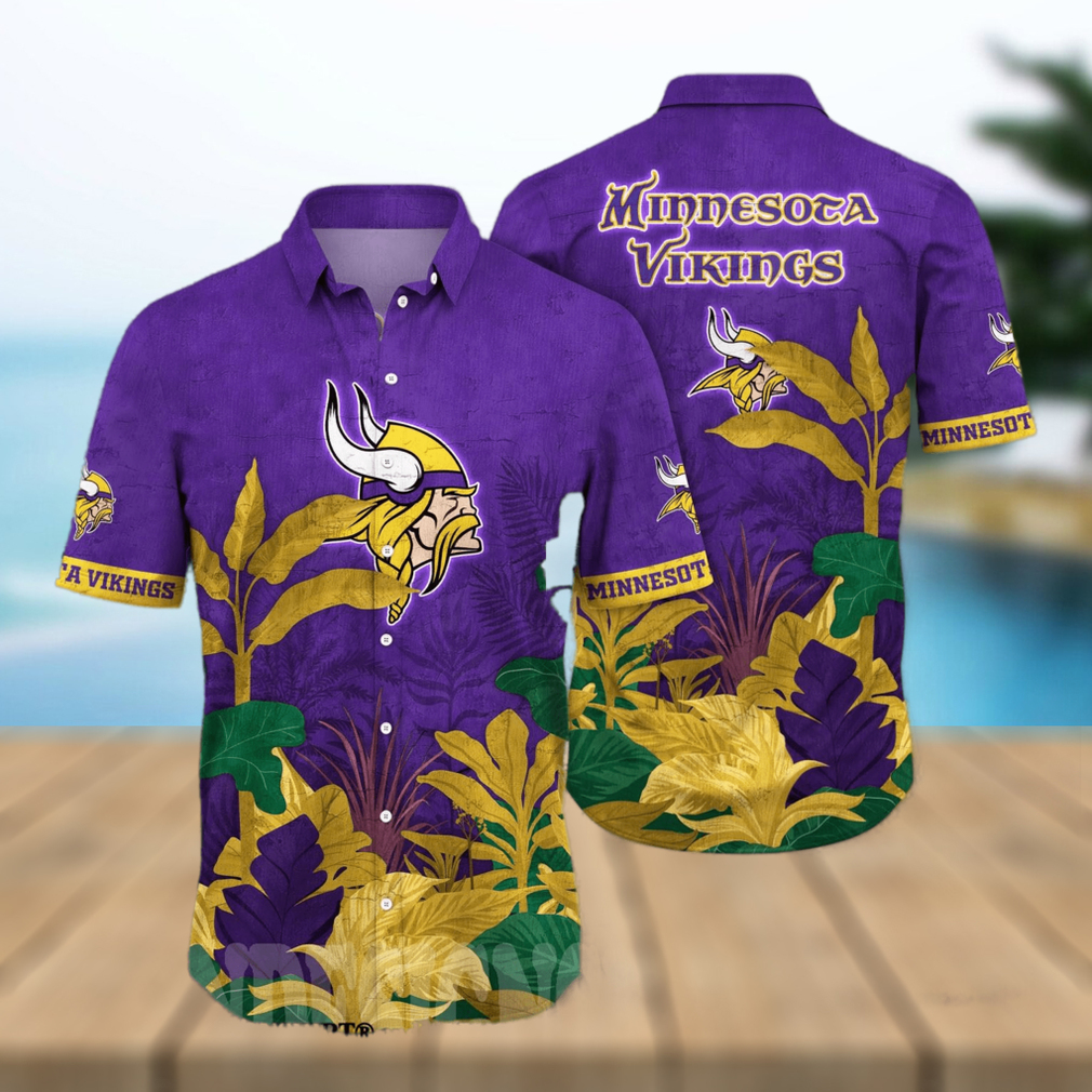 Minnesota Vikings NFL Flower All Over Print Classic Hawaiian Shirt - Limotees