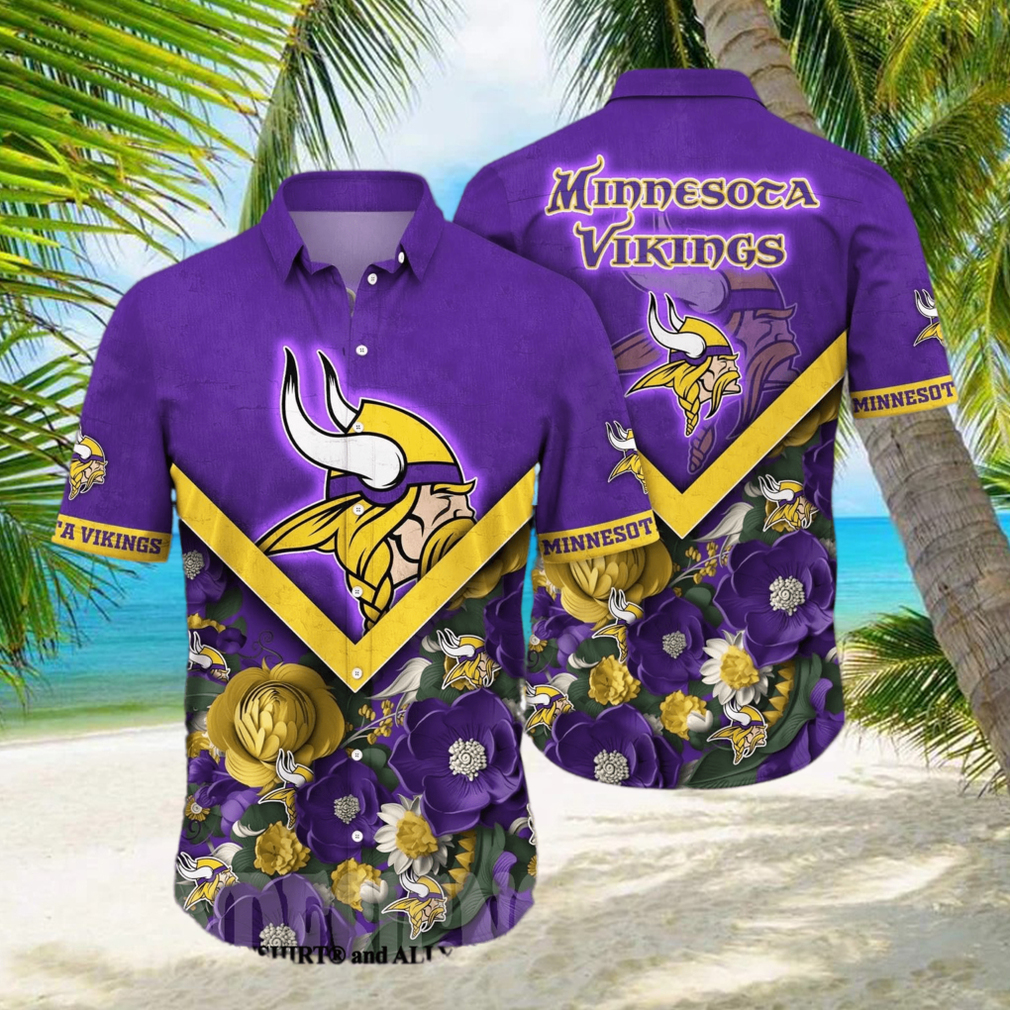 Minnesota Vikings NFL Flower Full Printing Classic Hawaiian Shirt - Limotees