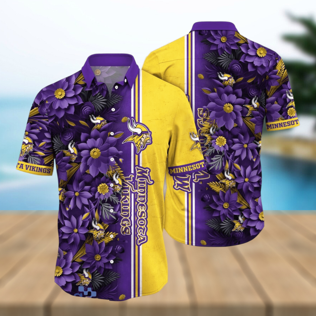 Minnesota Vikings NFL Flower Hawaiian Shirt For Men Women Great Gift For Real Fans - Limotees