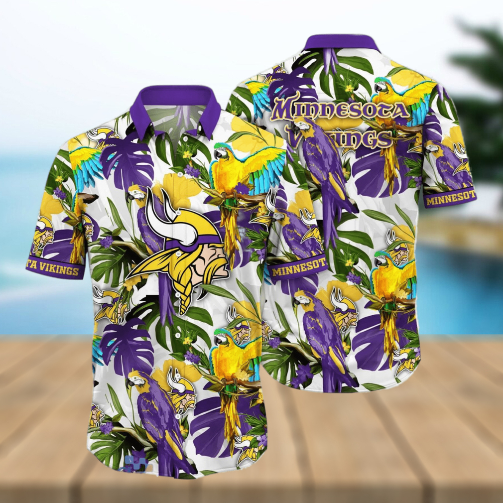 Minnesota Vikings NFL Flower Hawaiian Shirt Great Gift For Fans - Limotees