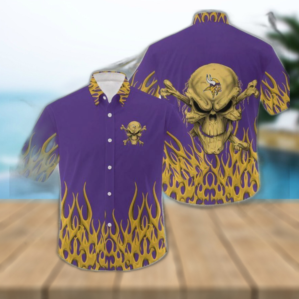 Minnesota Vikings NFL Skull Halloween Gift Fans Hawaiian Shirt For Men And Women - Limotees