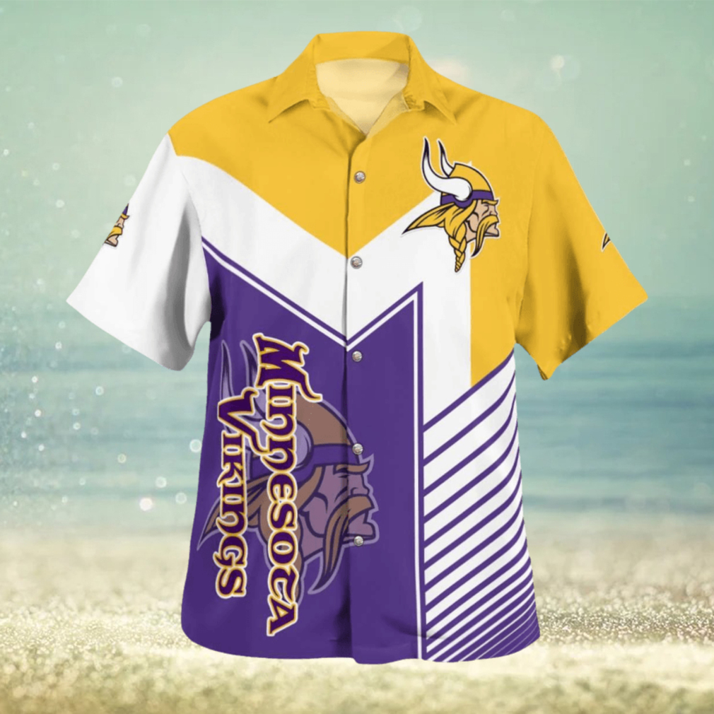 Minnesota Vikings Standard Retro 3D Hawaiian Shirt Best For Fans Beach Gift For Men And Women - Limotees