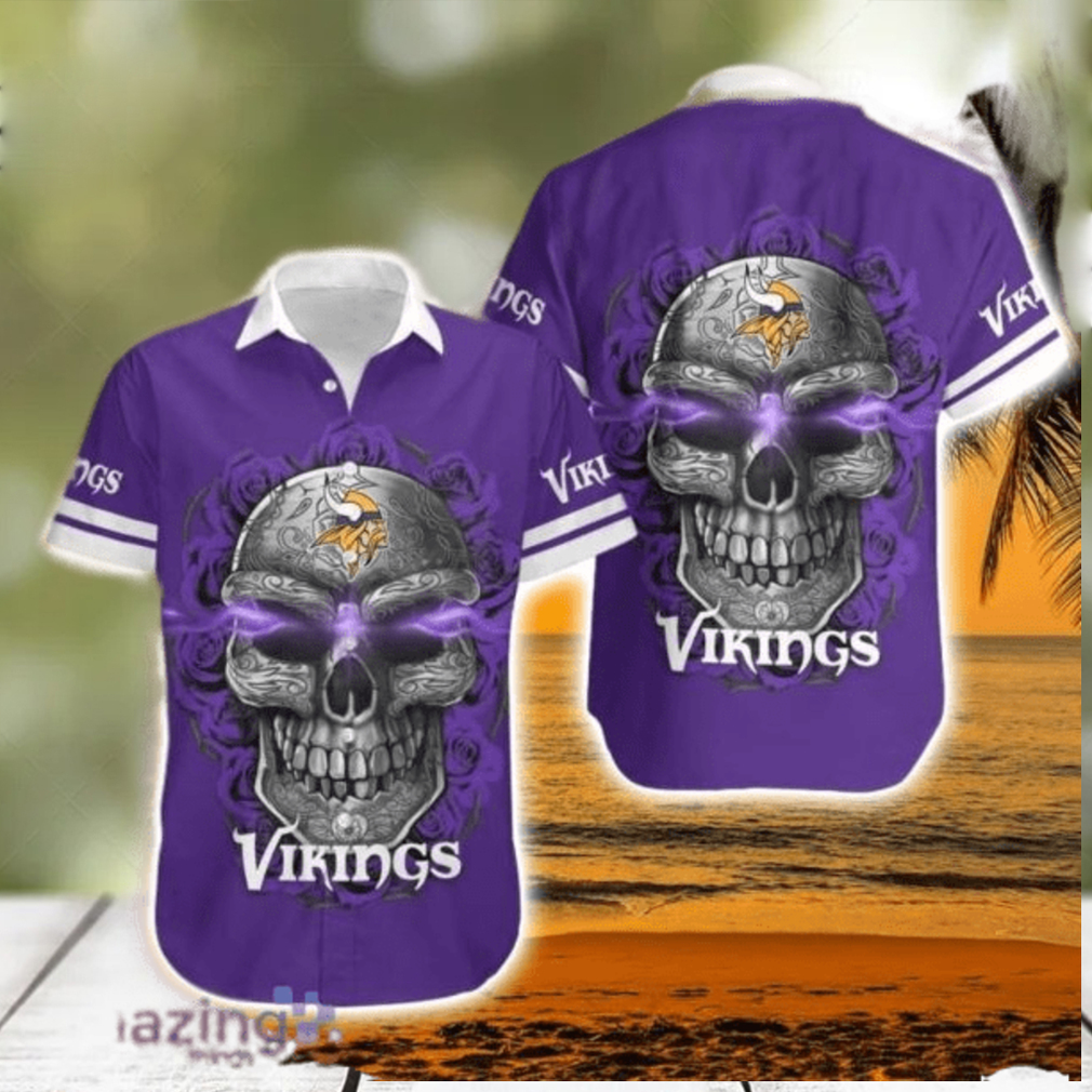 Minnesota Vikings Sugar Skull Nfl Hawaiian Shirt For Fans - Limotees