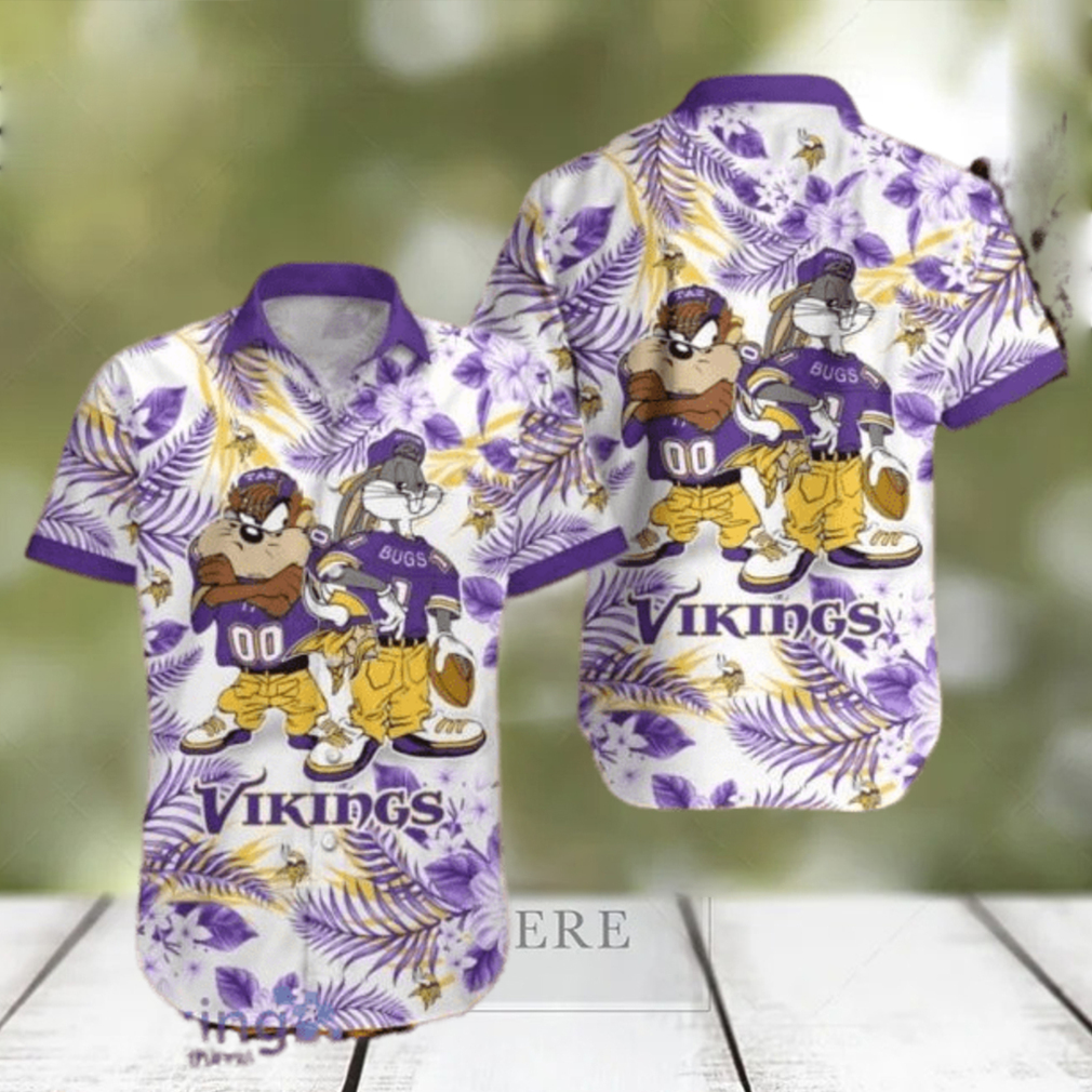 Minnesota Vikings Taz And bugs NFL Teams Hawaiian Shirt Gift For Men And Women - Limotees