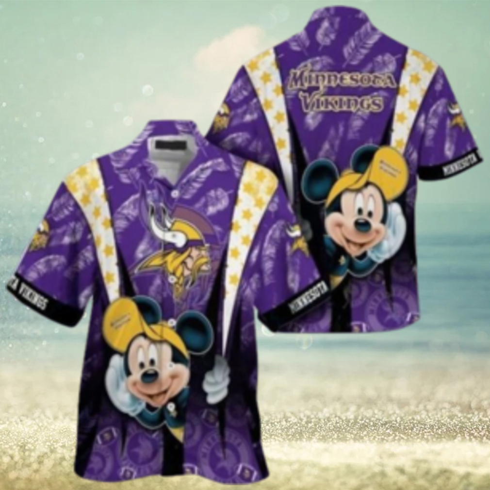 Minnesota Vikings nfl mickey mouse Hawaiian Shirt custom for fan - Limotees