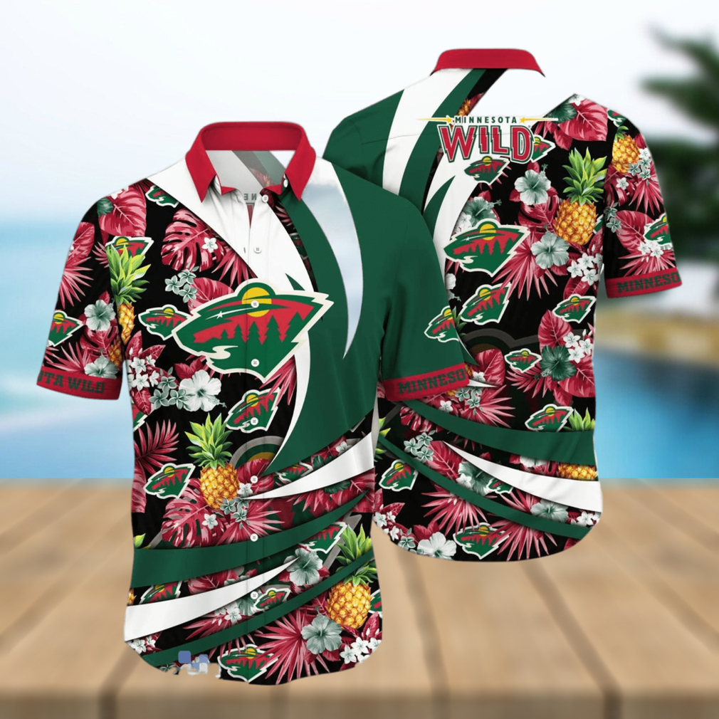 Minnesota Wild NHL Flower Hawaiian Shirt Style Gift For Men Women Fans - Limotees