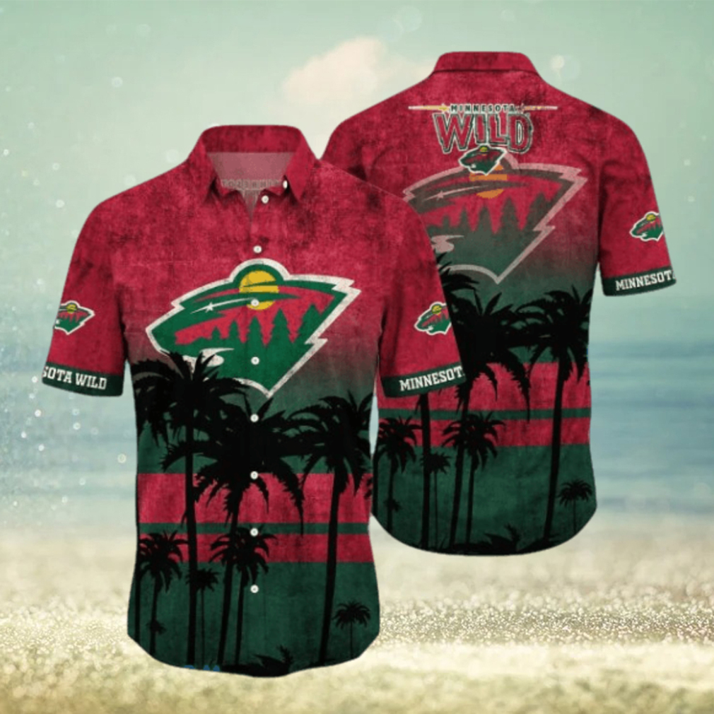 Minnesota Wild NHL Logo Coconut Tropical Hawaiian Shirt Beach Gift For Fans - Limotees