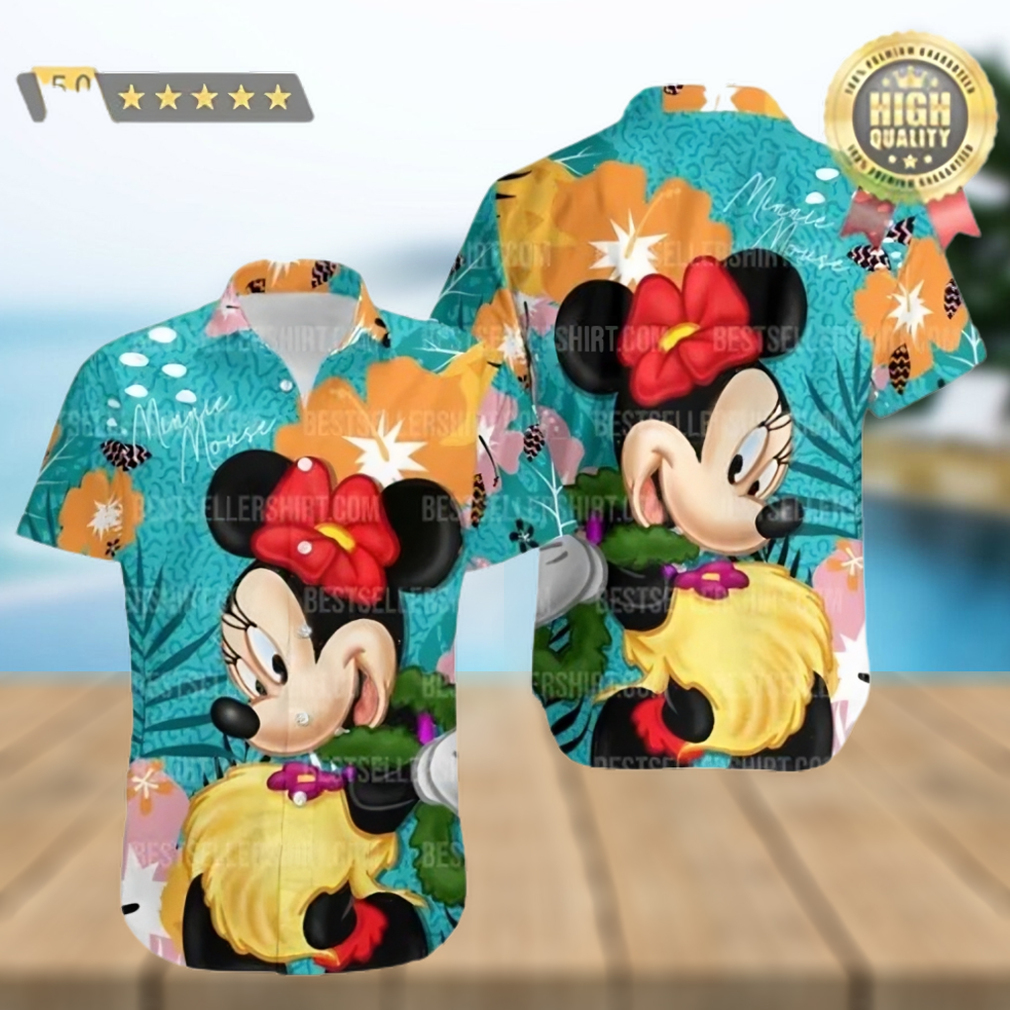 Minnie Mouse Green Orange Red Yellow Pattern Disney Hawaiian Shirt - Limotees